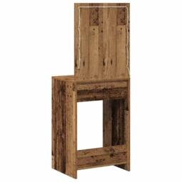 Berkfield Home Dressing Table with LED Lights Old Wood 50x41x135 cm in Brown - Size: 50 x 41 x 135 cm - thumbnail 7