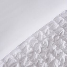 OHS Luxury Seersucker Duvet Cover Set Geo Pillowcase Quilt in White - Size: Super King - thumbnail 4