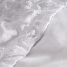 OHS Luxury Seersucker Duvet Cover Set Geo Pillowcase Quilt in White - Size: Super King - thumbnail 5
