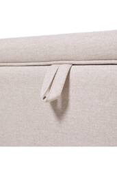 Living and Home Linen Upholstered Storage Ottoman in Beige - thumbnail 6
