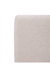 Living and Home Linen Upholstered Storage Ottoman in Beige - thumbnail 9