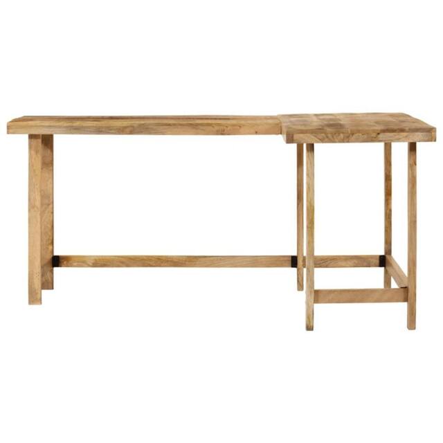 Berkfield Home Beautiful Desk 165x110x75 cm Solid Wood Mango in Brown - Size: 165 x 110 x 75 cm - image 1
