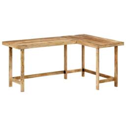 Berkfield Home Beautiful Desk 165x110x75 cm Solid Wood Mango in Brown - Size: 165 x 110 x 75 cm - thumbnail 2