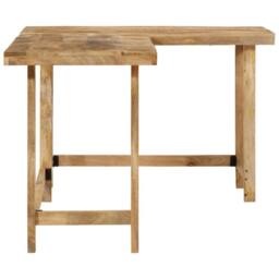 Berkfield Home Beautiful Desk 165x110x75 cm Solid Wood Mango in Brown - Size: 165 x 110 x 75 cm - thumbnail 4