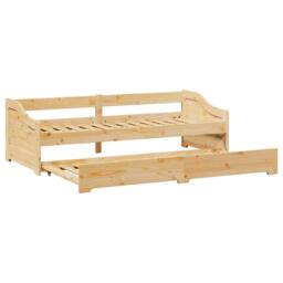 Berkfield Home Daybed with Trundle without Mattress IRUN 90x200 cm in Natural - thumbnail 6
