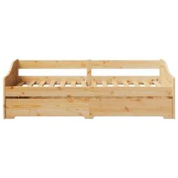 Berkfield Home Daybed with Trundle without Mattress IRUN 90x200 cm in Natural - thumbnail 7