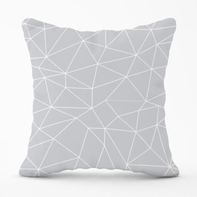 Warren Reed - Designer Geometric Triangle Pattern Outdoor Cushion in Grey - Size: 60 cm x 60 cm - image 1