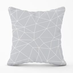 Warren Reed - Designer Geometric Triangle Pattern Outdoor Cushion in Grey - Size: 60 cm x 60 cm - thumbnail 1