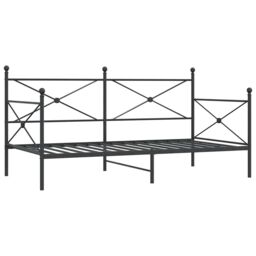 Berkfield Home Day Bed without Mattress Black 100x190 cm Steel - thumbnail 2