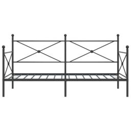 Berkfield Home Day Bed without Mattress Black 100x190 cm Steel - thumbnail 5