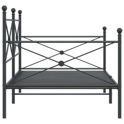 Berkfield Home Day Bed without Mattress Black 100x190 cm Steel - thumbnail 6
