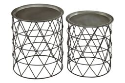 Orsina Elegant Set Of Two Templar Zinc & Black Side Table, Geometric Design Small Side Table For Livingroom - thumbnail 5