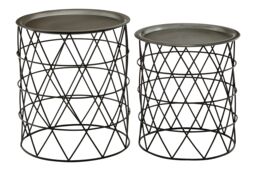 Orsina Elegant Set Of Two Templar Zinc & Black Side Table, Geometric Design Small Side Table For Livingroom - thumbnail 4