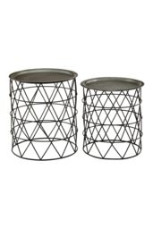 Orsina Elegant Set Of Two Templar Zinc & Black Side Table, Geometric Design Small Side Table For Livingroom - thumbnail 3