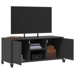 Berkfield Home TV Cabinet Black 100.5x39x43.5 cm Steel - thumbnail 5
