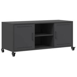 Berkfield Home TV Cabinet Black 100.5x39x43.5 cm Steel - thumbnail 1