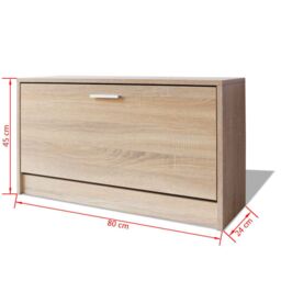 Berkfield Home Shoe Storage Bench Oak 80x24x45 cm in Brown - Size: 80 x 24 x 45 cm - thumbnail 6