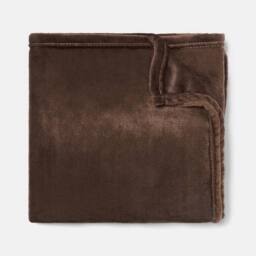 OHS Ultra Soft Flannel Fleece Throw Blanket in Chocolate - Size: 120 cm x 150 cm - thumbnail 4