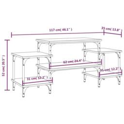 Berkfield Home TV Cabinet Grey Sonoma 117x35x52 cm Engineered Wood - Size: 117 x 35 x 52 cm - thumbnail 9