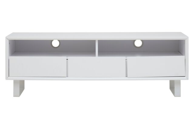 Orsina Contemporary White High Gloss Media Cabinet - Gloss Finish TV Cabinet For Livingroom - Functional TV Unit - image 1