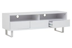 Orsina Contemporary White High Gloss Media Cabinet - Gloss Finish TV Cabinet For Livingroom - Functional TV Unit - thumbnail 3