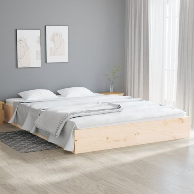 Berkfield Home Bed Frame Solid Wood 180x200 cm Super King Size in Brown - image 1