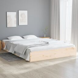Berkfield Home Bed Frame Solid Wood 180x200 cm Super King Size in Brown - thumbnail 1