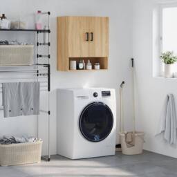 Berkfield Home Wall Cabinet Sonoma Oak 60x31x70 cm Engineered Wood in Light Oak - Size: 60 x 31 x 70 cm - thumbnail 2