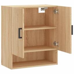 Berkfield Home Wall Cabinet Sonoma Oak 60x31x70 cm Engineered Wood in Light Oak - Size: 60 x 31 x 70 cm - thumbnail 6