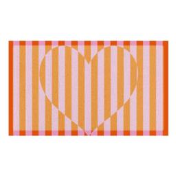 Artsy Mats Elizabeth Olwen Heart Stripe Indoor/Outdoor Doormat (90x60cm) in Pink - Size: 60 x 90 cm - thumbnail 2