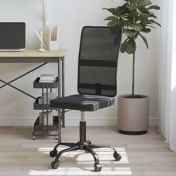 Berkfield Home Office Chair Black Mesh Fabric - thumbnail 1