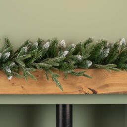 Samuel Alexander 1.8m Premier Christmas Artificial Fairmont Fir Snow Tipped Plain Green Garland - thumbnail 3