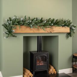 Samuel Alexander 1.8m Premier Christmas Artificial Fairmont Fir Snow Tipped Plain Green Garland - thumbnail 1