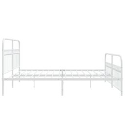 Berkfield Home Metal Bed Frame without Mattress with Footboard White 193x203cm - Size: 193x203 cm - thumbnail 5