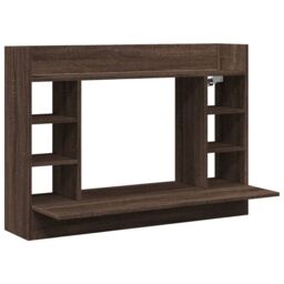 Berkfield Home Wall-Mounted Desk Brown Oak 105x48x75 cm Engineered Wood - Size: 105 x 48 x 75 cm - thumbnail 2