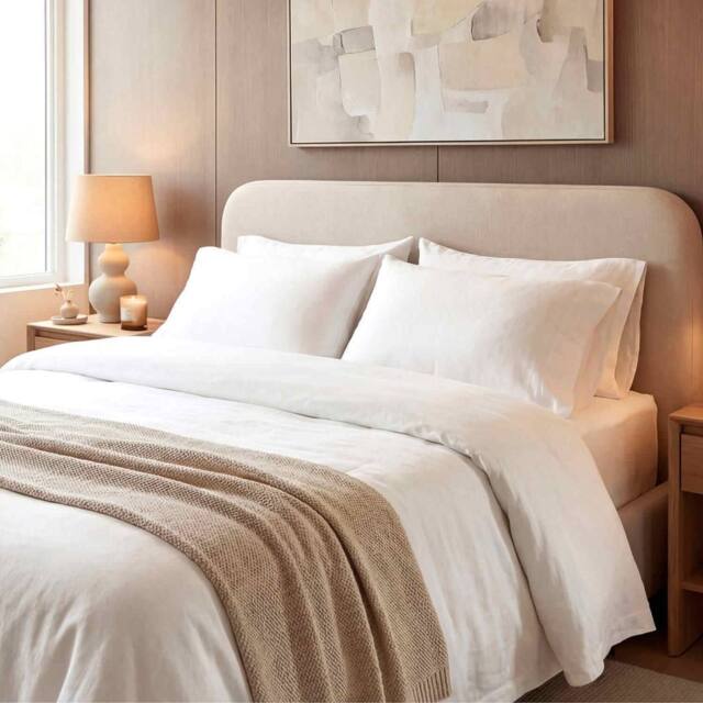 Bedable 100% Cotton Bedding Set 300 Thread Count - Percale Cooling Sheets in White - Size: Double - image 1