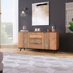 Matteo Vintage Brown Sideboard Storage Cabinet with Shelves & Drawers - thumbnail 4