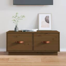 Berkfield Home TV Cabinet Honey Brown 80x34x35 cm Solid Wood Pine - Size: 80 x 34 x 35 cm - thumbnail 2