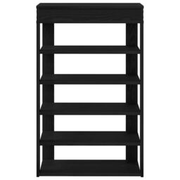Berkfield Home Shoe Rack Black 60x30x98 cm Engineered Wood - Size: 60 x 30 x 98 cm - thumbnail 4