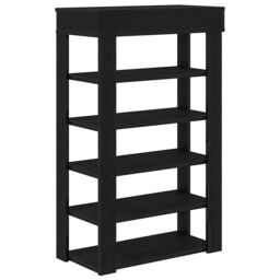 Berkfield Home Shoe Rack Black 60x30x98 cm Engineered Wood - Size: 60 x 30 x 98 cm - thumbnail 6
