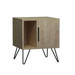 Decortie 'Glynn' Modern Bedside Table Nightstand Metal Hairpin Legs 50cm in Natural - Size: 1 Pack - thumbnail 2