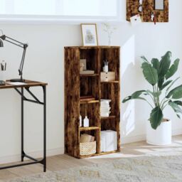 Berkfield Home Bookcase Smoked Oak 50x25x105 cm Engineered Wood in Brown - Size: 50 x 25 x 105 cm - thumbnail 3