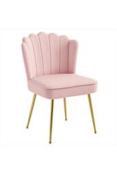 ERGOVEXA Velvet-Feel Shell Accent Chair, Pink