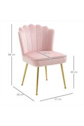 ERGOVEXA Velvet-Feel Shell Accent Chair, Pink - thumbnail 2