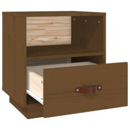 Berkfield Home Beautiful Bedside Cabinet Honey Brown 40x34x45 cm Solid Wood Pine - Size: 40 x 34 x 45 cm - thumbnail 7