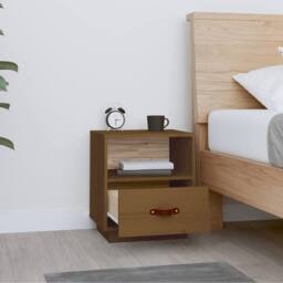 Berkfield Home Beautiful Bedside Cabinet Honey Brown 40x34x45 cm Solid Wood Pine - Size: 40 x 34 x 45 cm - thumbnail 1