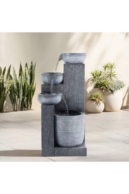 H&O Direct Solar-Powered Water Fountain Outdoor Rockery Decor in Natural - image 1