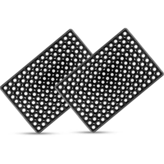Havendro 2 x Non Slip Industrial Rubber Ring Door Mat Outdoor in Black - Size: 100 cm x 100 cm - image 1