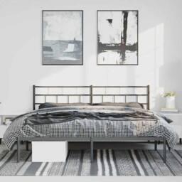 Berkfield Home Metal Bed Frame with Headboard Black 193x203 cm - thumbnail 4