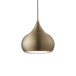 Netlighting Brosnan 1 Light Dome Ceiling Pendant Matt Antique Brass in Yellow - thumbnail 1